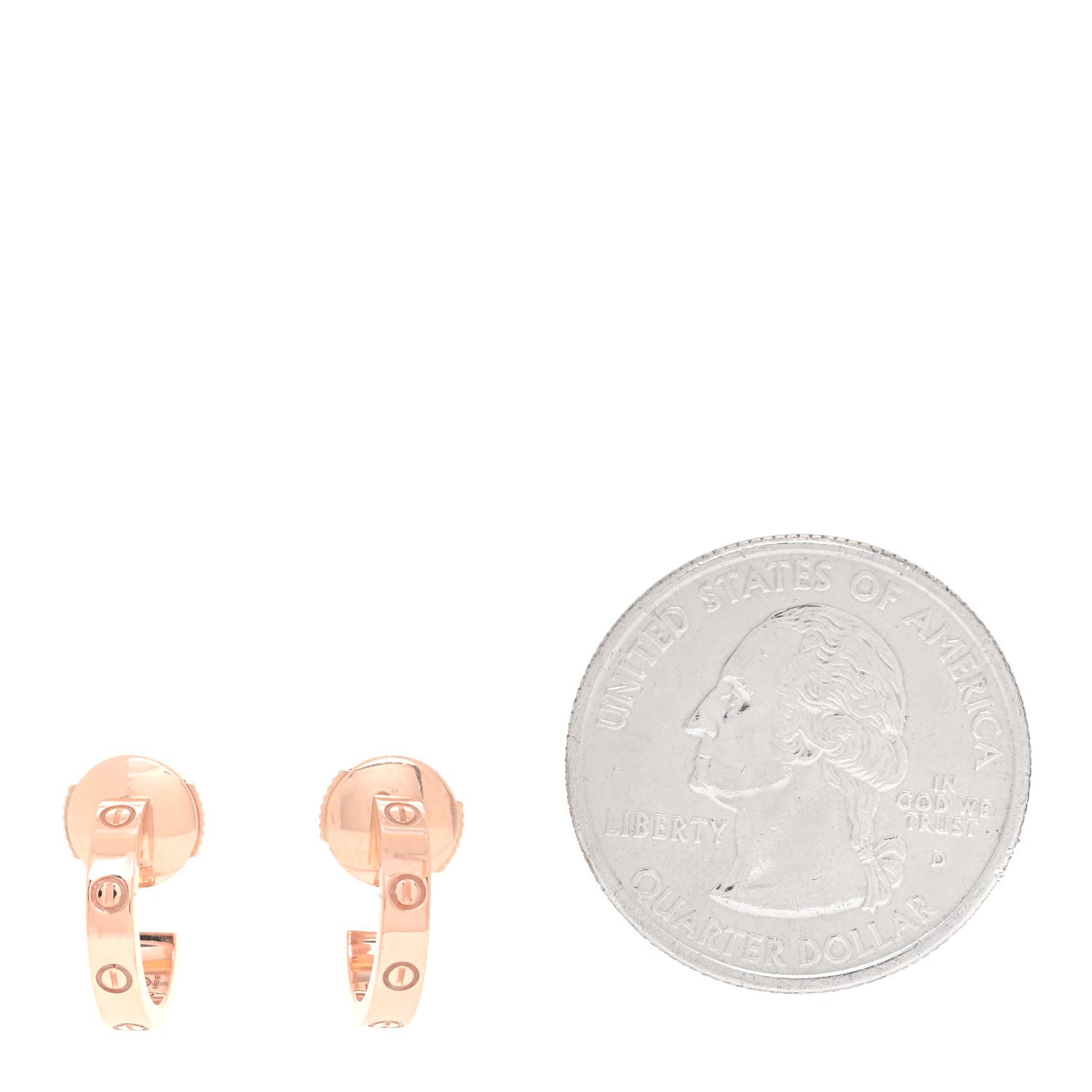 Cartier 18K Pink Gold Small LOVE Hoop Earrings 2 of 8