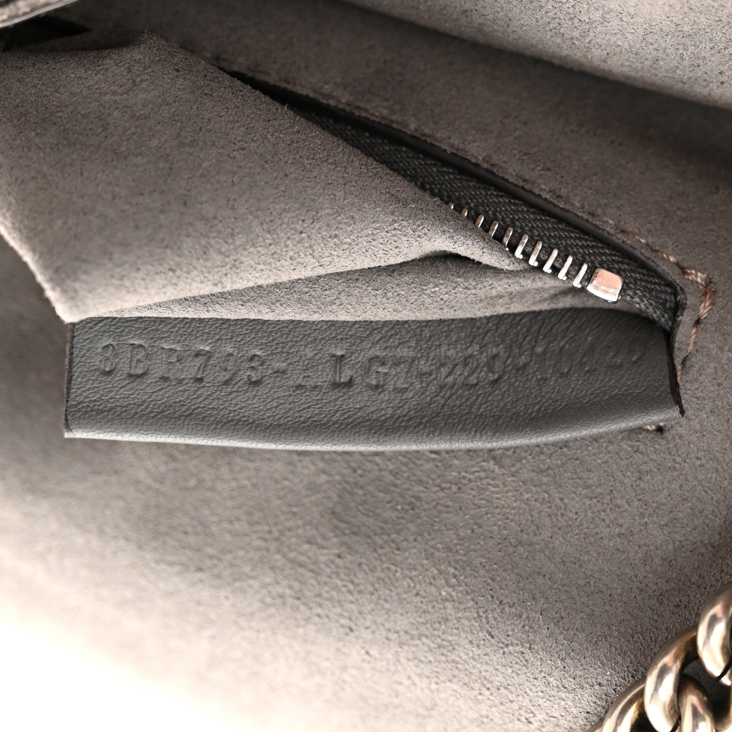 Fendi Chenille Vitello Seta FF Midi Chain Baguette Anthracite Asfalto 7 of 10