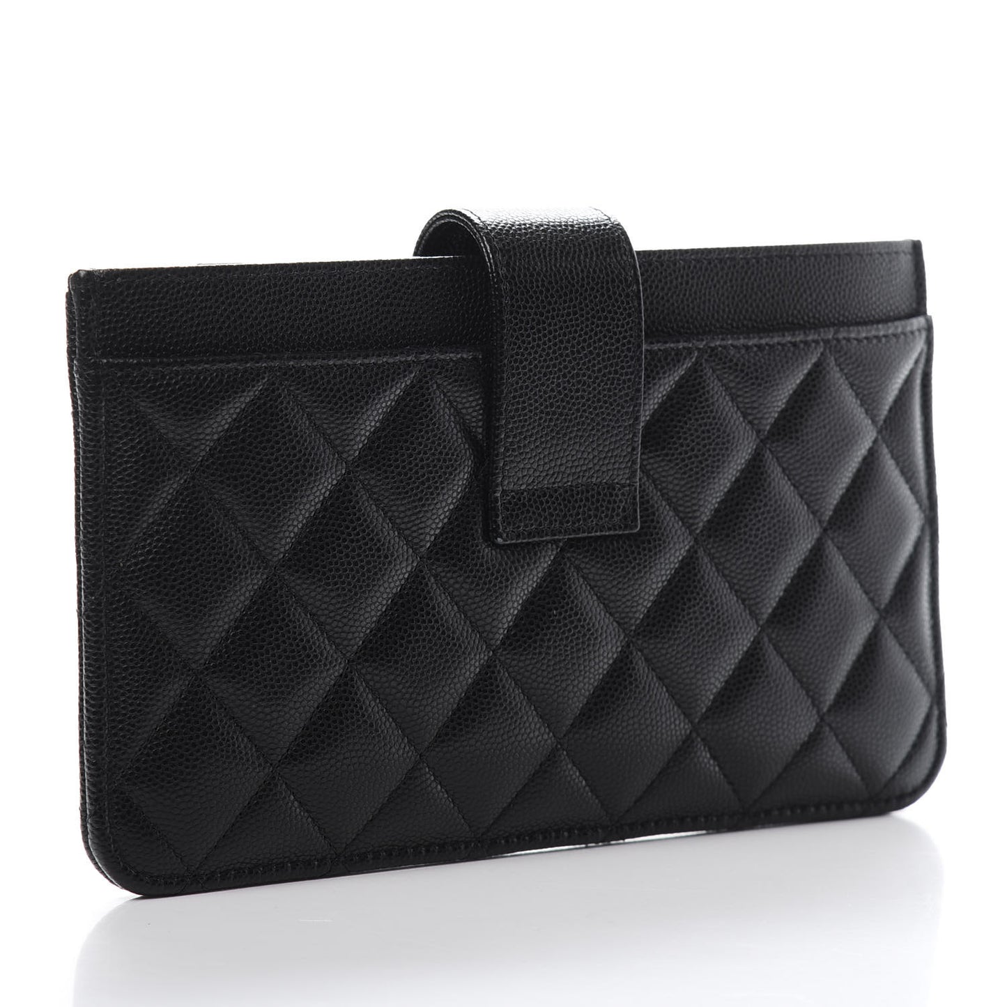 Caviar Quilted Classic Strap Pouch Black