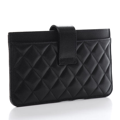 Chanel Caviar Quilted Classic Strap Pouch Black 3 of 12