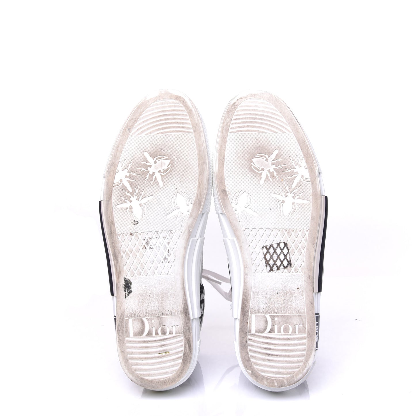 Technical Canvas Oblique Mens B23 High Top Sneakers 43 White Black