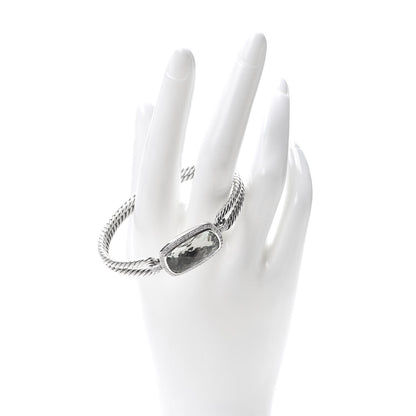 David Yurman Sterling Silver Diamond Prasiolite Elongated Albion Cable Bracelet 2 of 5