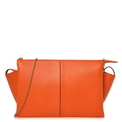 Celine Supple Natural Calfskin Tri-Fold Clutch Orange 1 of 7