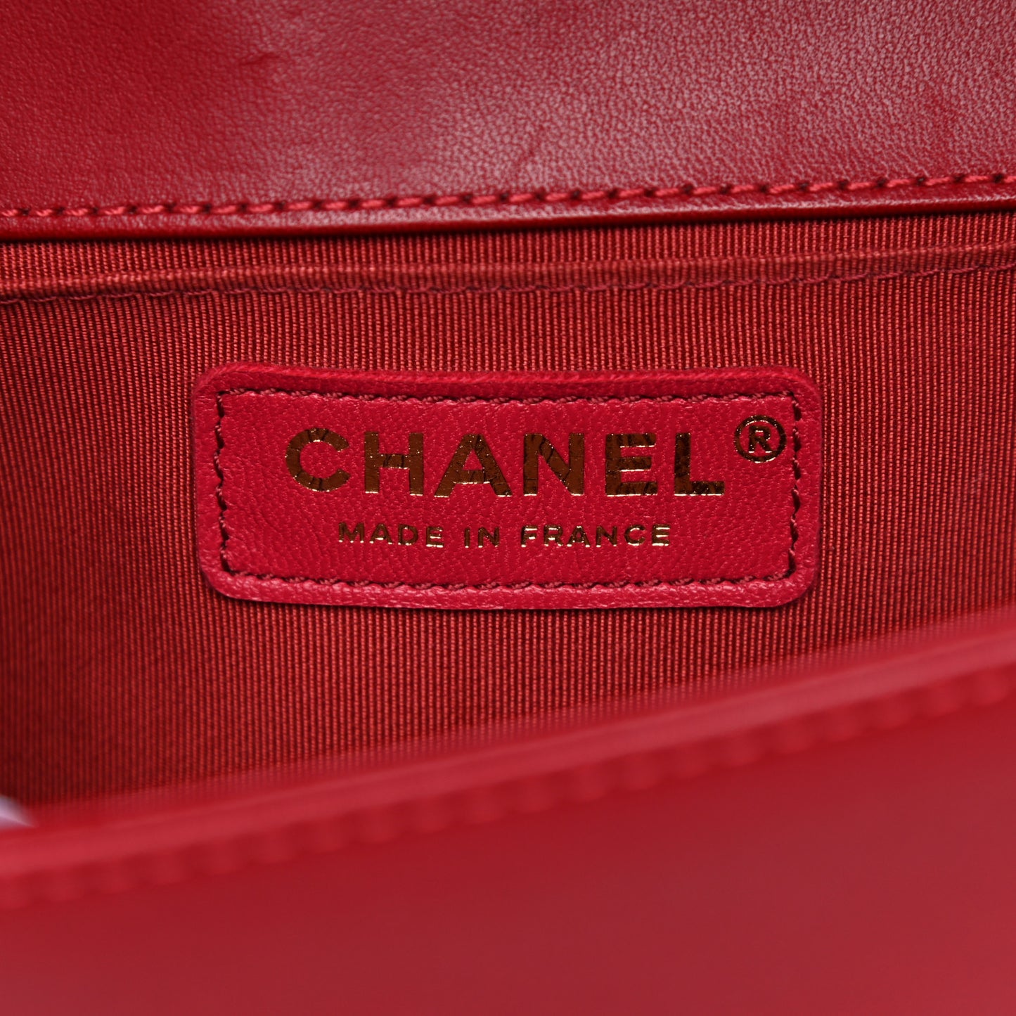 Calfskin Quilted Medium Boy Flap Red