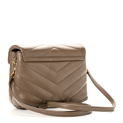 Saint Laurent Calfskin Y Quilted Monogram Toy Loulou Crossbody Bag Dark Beige 2 of 9