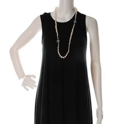 Chanel Graduated Pearl CC Long Necklace Silver 2 of 5