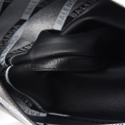 Balenciaga Metallic Calfskin Losange Monogram Plastic Bag Shopper S Silver Black White 6 of 9