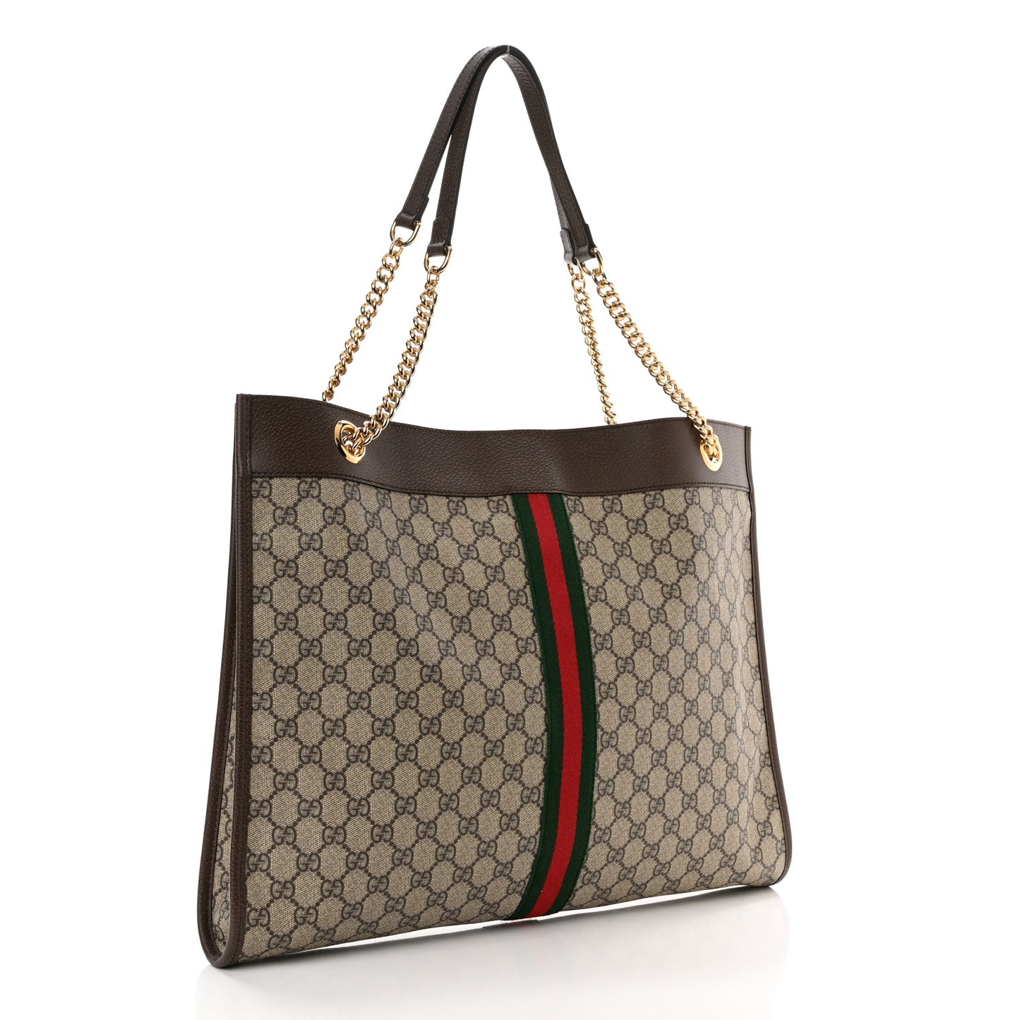 GG Supreme Monogram Large Rajah Chain Tote Beige New Acero