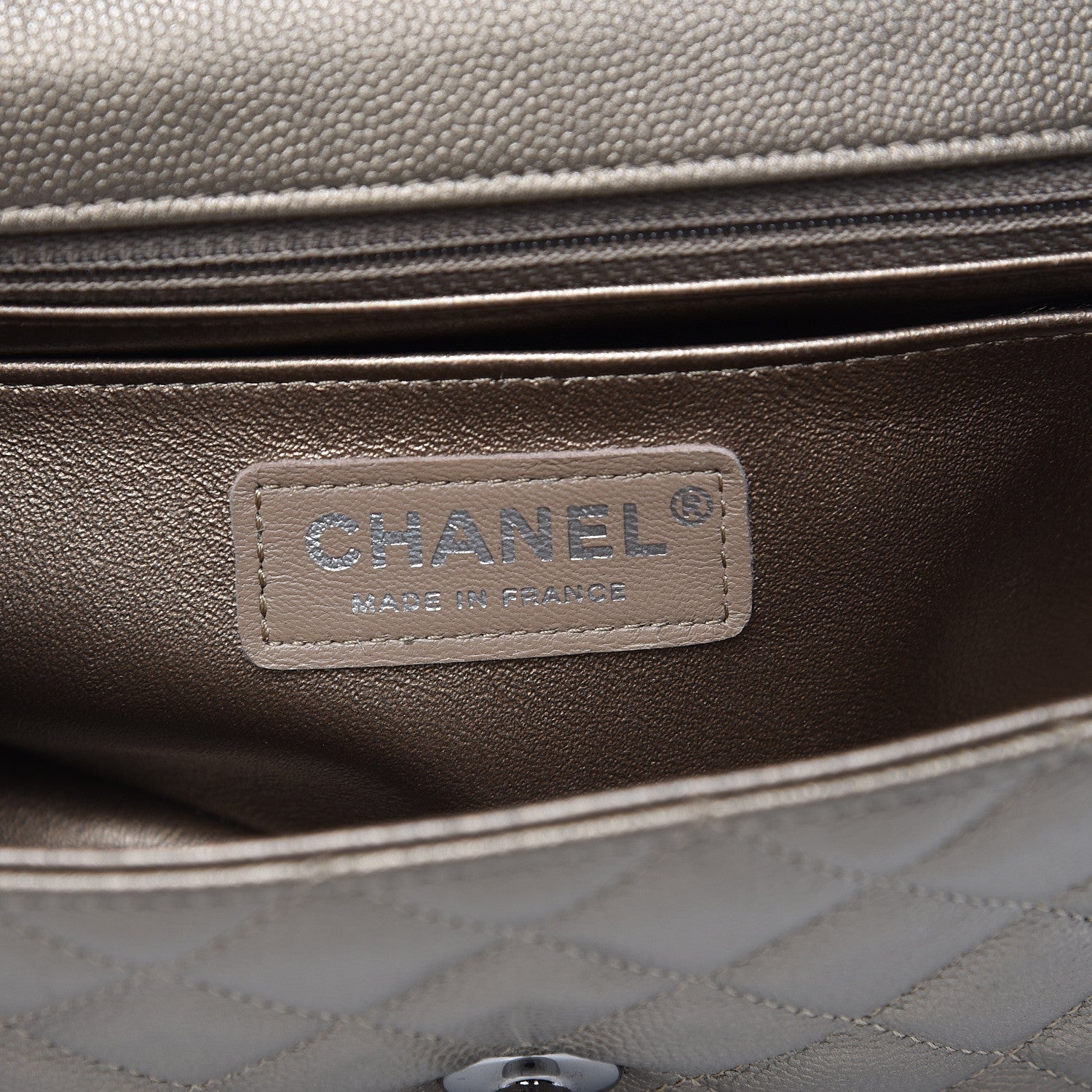 Chanel Metallic Caviar Quilted Mini Rectangular Flap Bronze 6 of 17