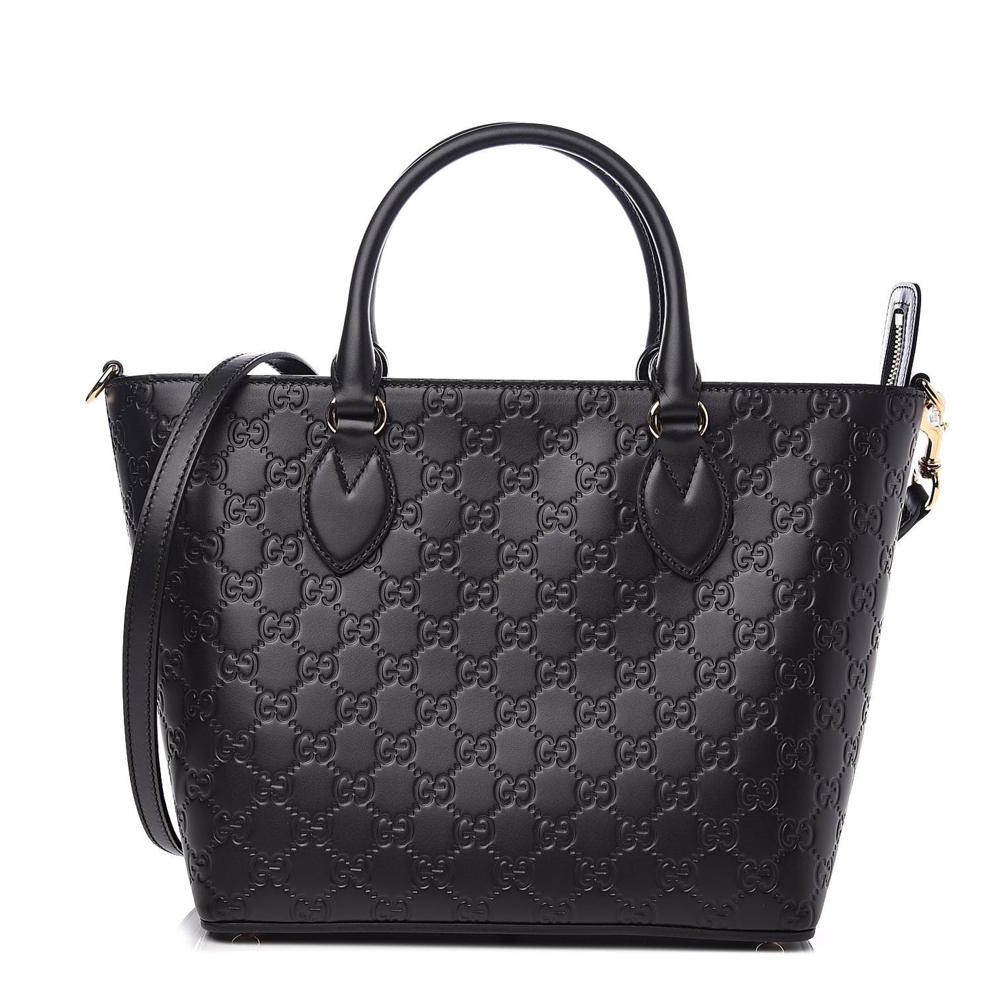 Guccissima Small Zippered Bucket Tote Black