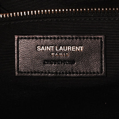 Saint Laurent Grain De Poudre Matelasse Chevron Large Monogram Satchel Blue Majorelle 6 of 16
