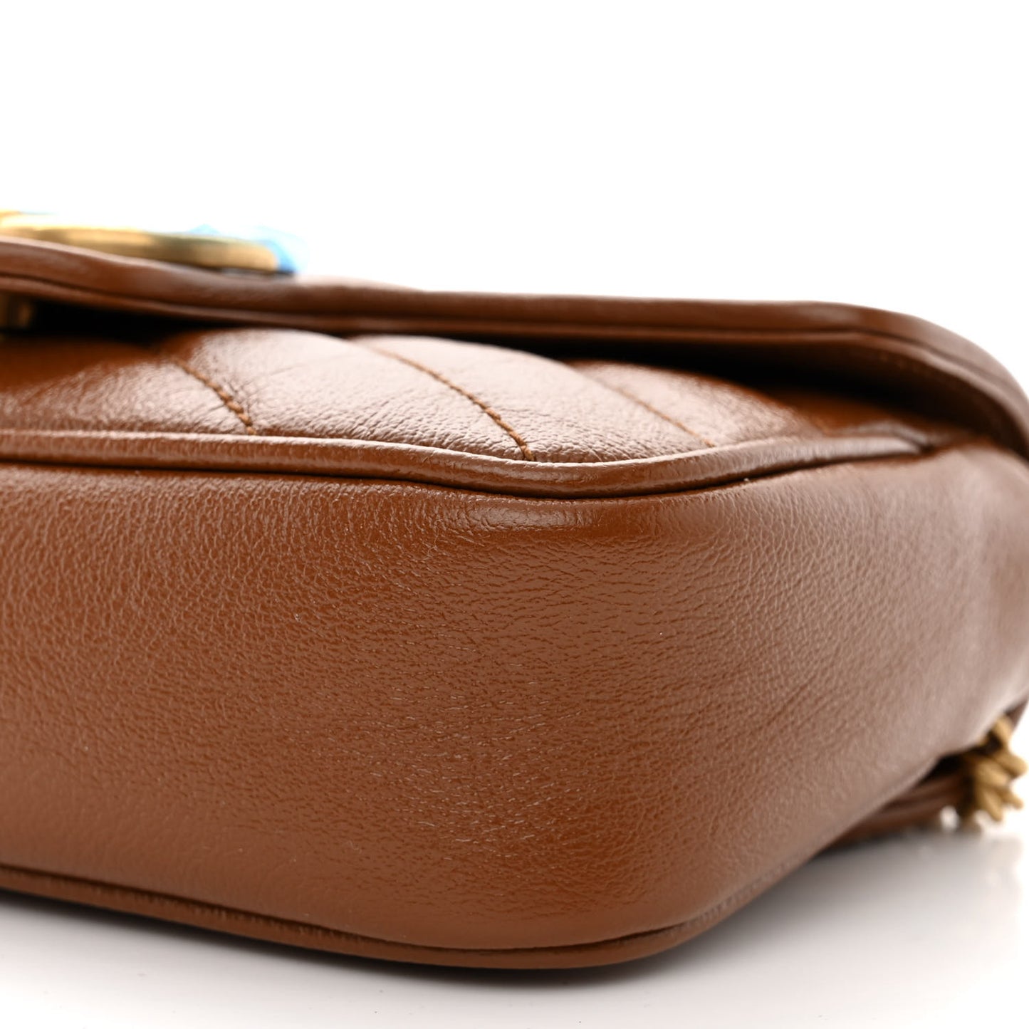 Azalea Calfskin Matelasse Diagonal Super Mini GG Marmont Shoulder Bag Cuir