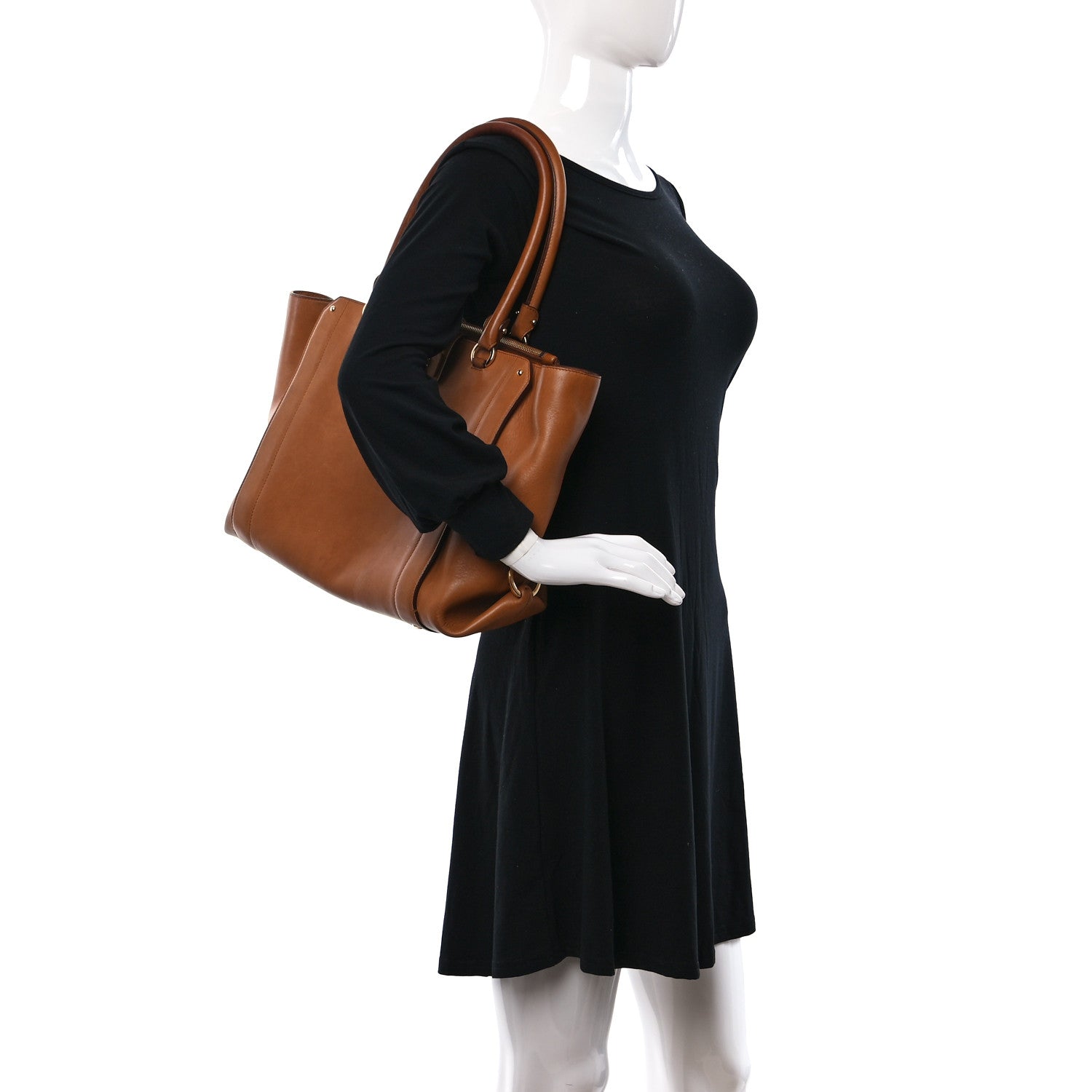 Salvatore Ferragamo Calfskin Gancini Shopping Tote Chestnut 2 of 8