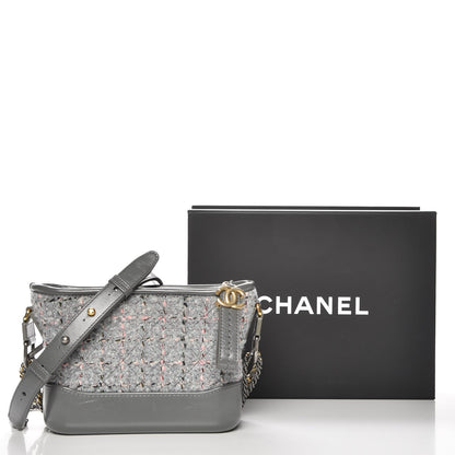 Chanel Tweed Calfskin Quilted Small Gabrielle Hobo Grey 8 of 8