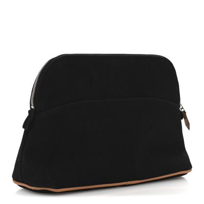 Hermes Cotton Canvas Bolide Travel Cosmetic Pouch MM Black 3 of 8