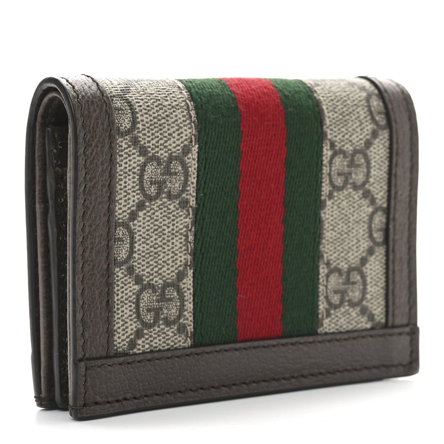 Gucci GG Supreme Monogram Web Ophidia Card Case Beige New Acero 3 of 7