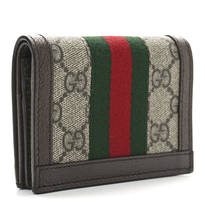 Gucci GG Supreme Monogram Web Ophidia Card Case Beige New Acero 3 of 7