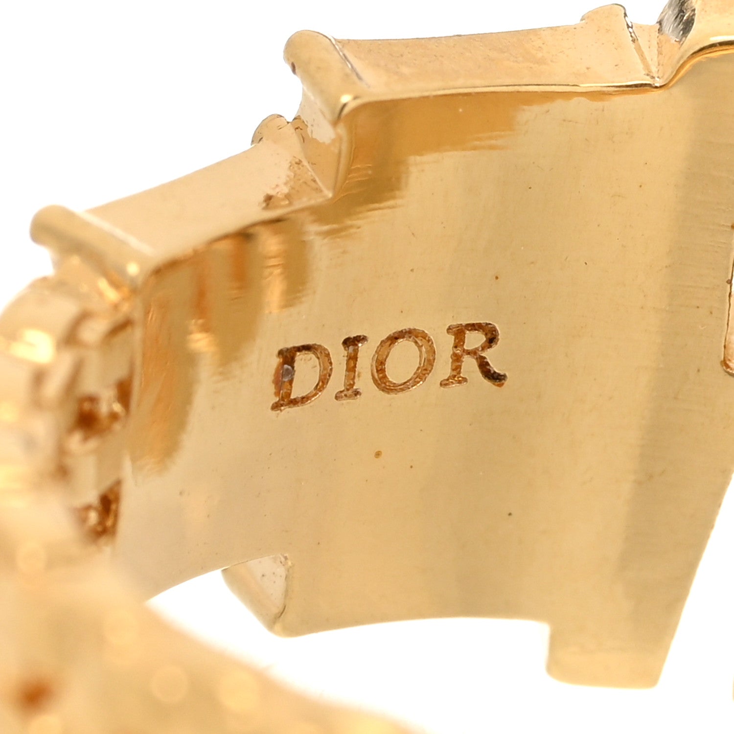 Christian Dior Metal Crystal DIO(R)EVOLUTION Ring 54/7 Gold 4 of 4