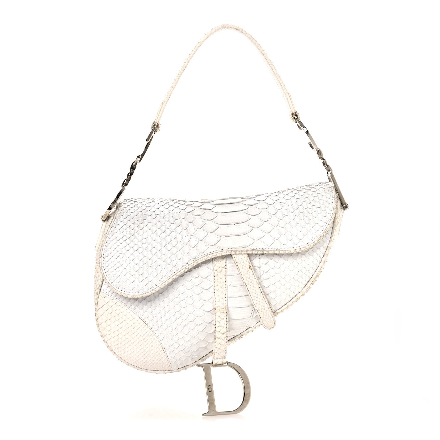 Christian Dior Snakeskin Saddle Bag White 1 of 16