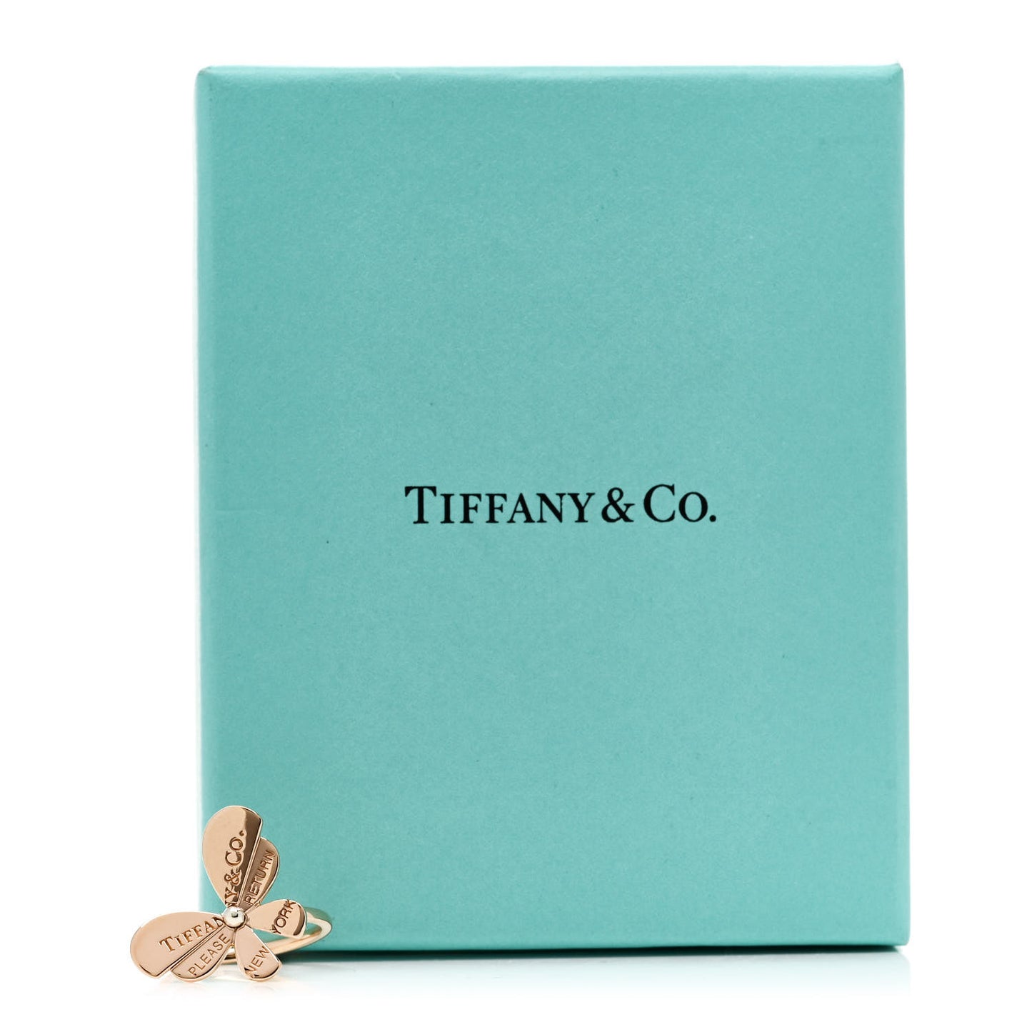 18K Rose Gold Sterling Silver Return to Tiffany Love Bugs Butterfly Ring 52 6