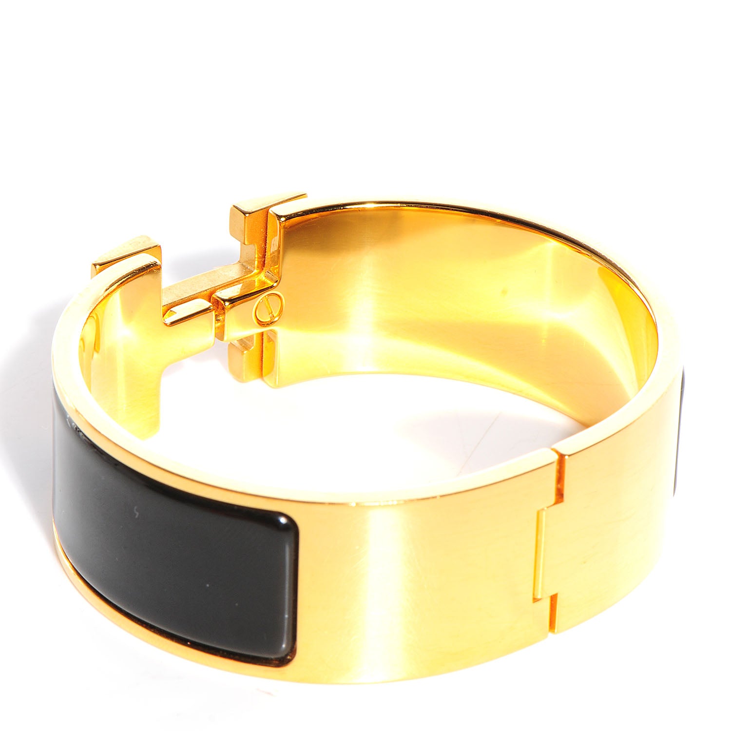 Hermes Enamel Wide Clic Clac H Bracelet PM Black 3 of 7