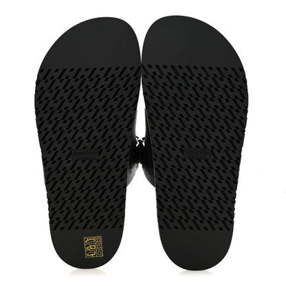 Hermes Calfskin Womens Chypre Sandals 38.5 Black 6 of 10