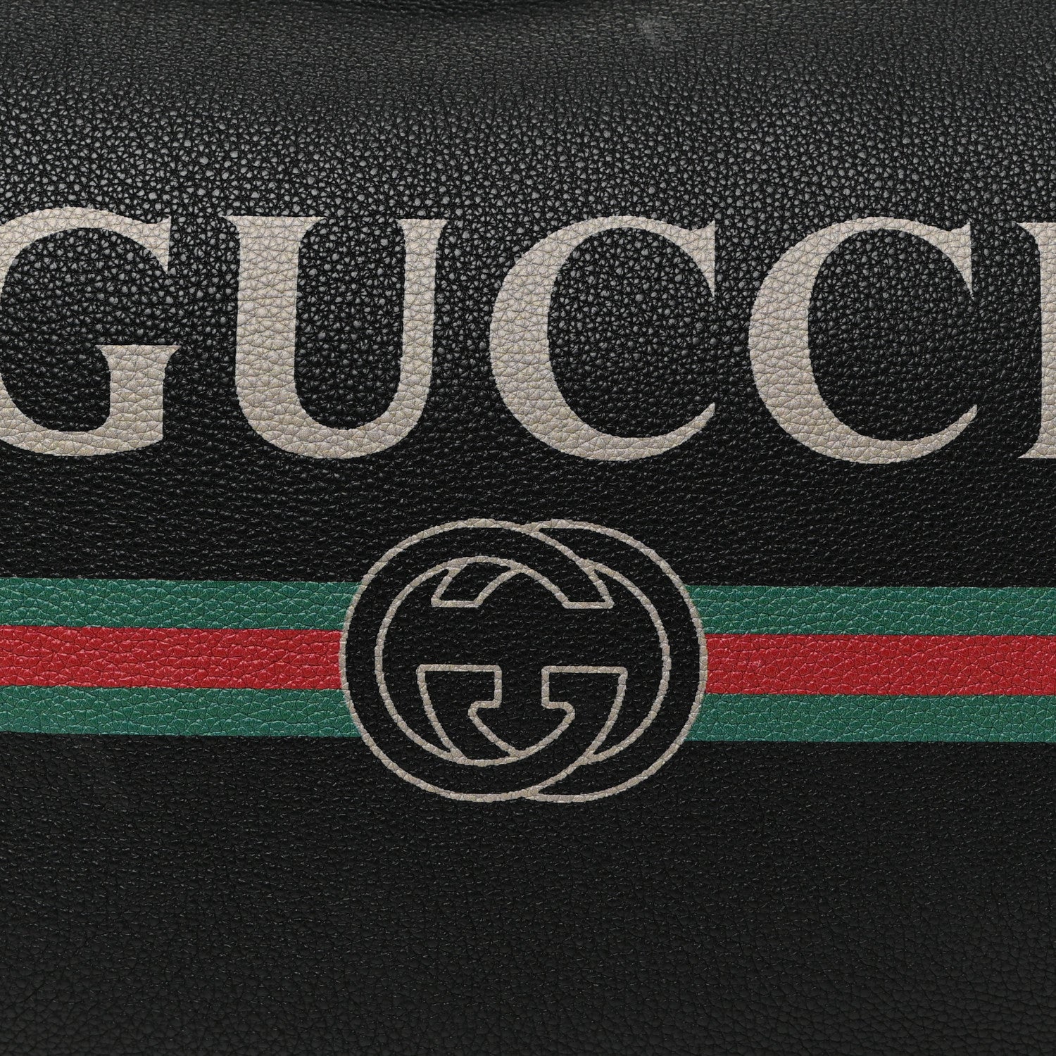 Gucci Grained Calfskin Logo Half Moon Hobo Black 8 of 14