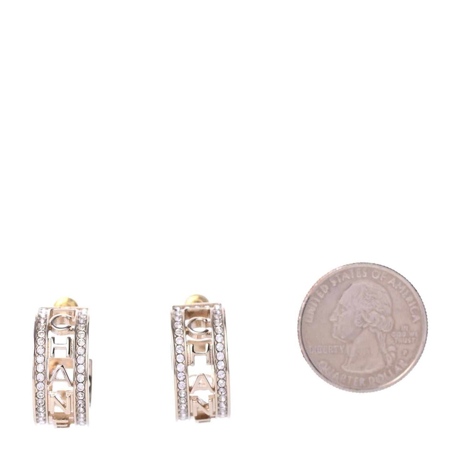 Metal Crystal Bow-tiful CC Hoop Earrings Gold