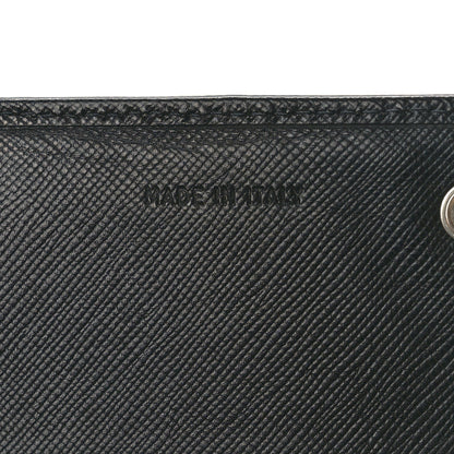 Prada Saffiano Triangle Continental Flap Wallet Black 7 of 9