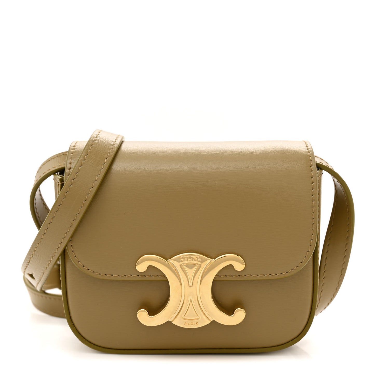 Shiny Calfskin Mini Triomphe Olive