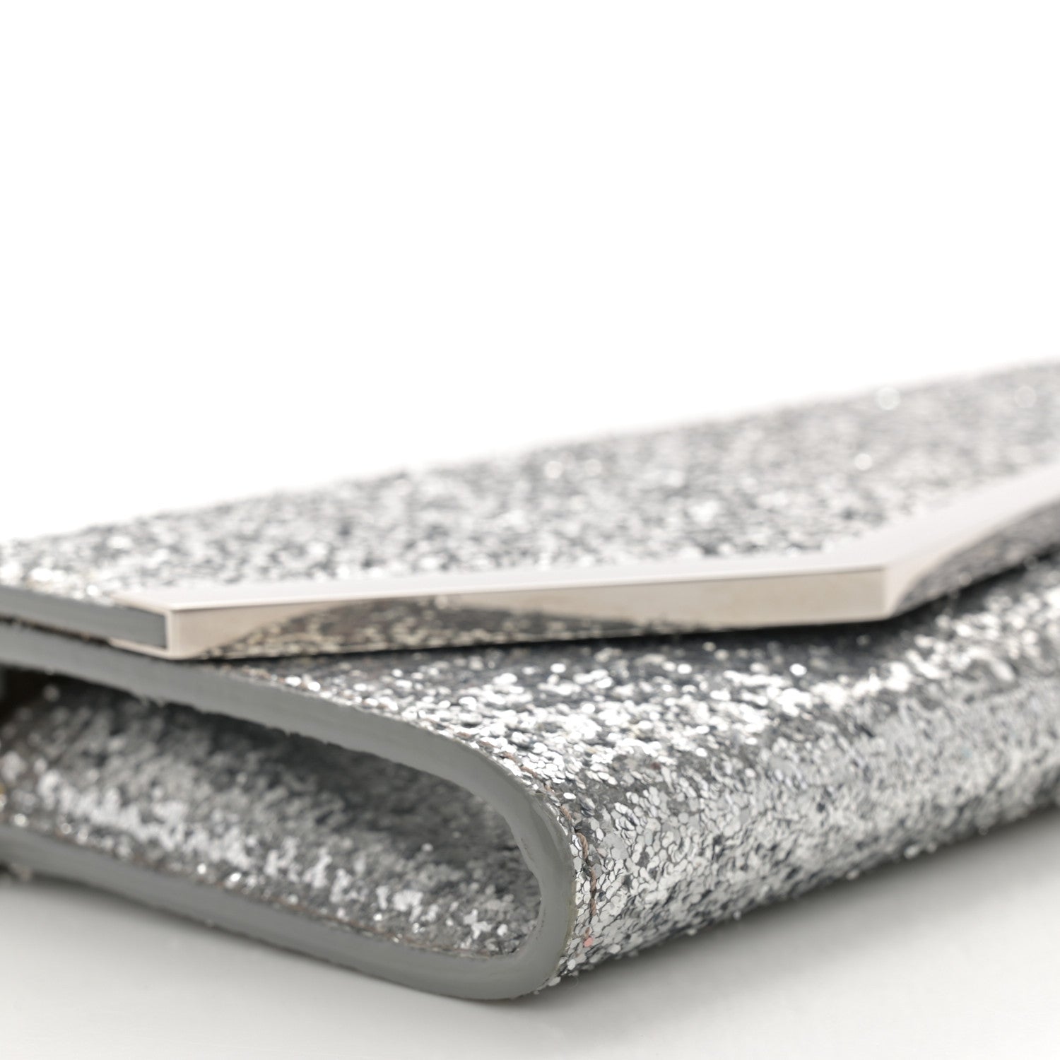 Jimmy Choo Glitter Emmie Clutch Silver 8 of 14