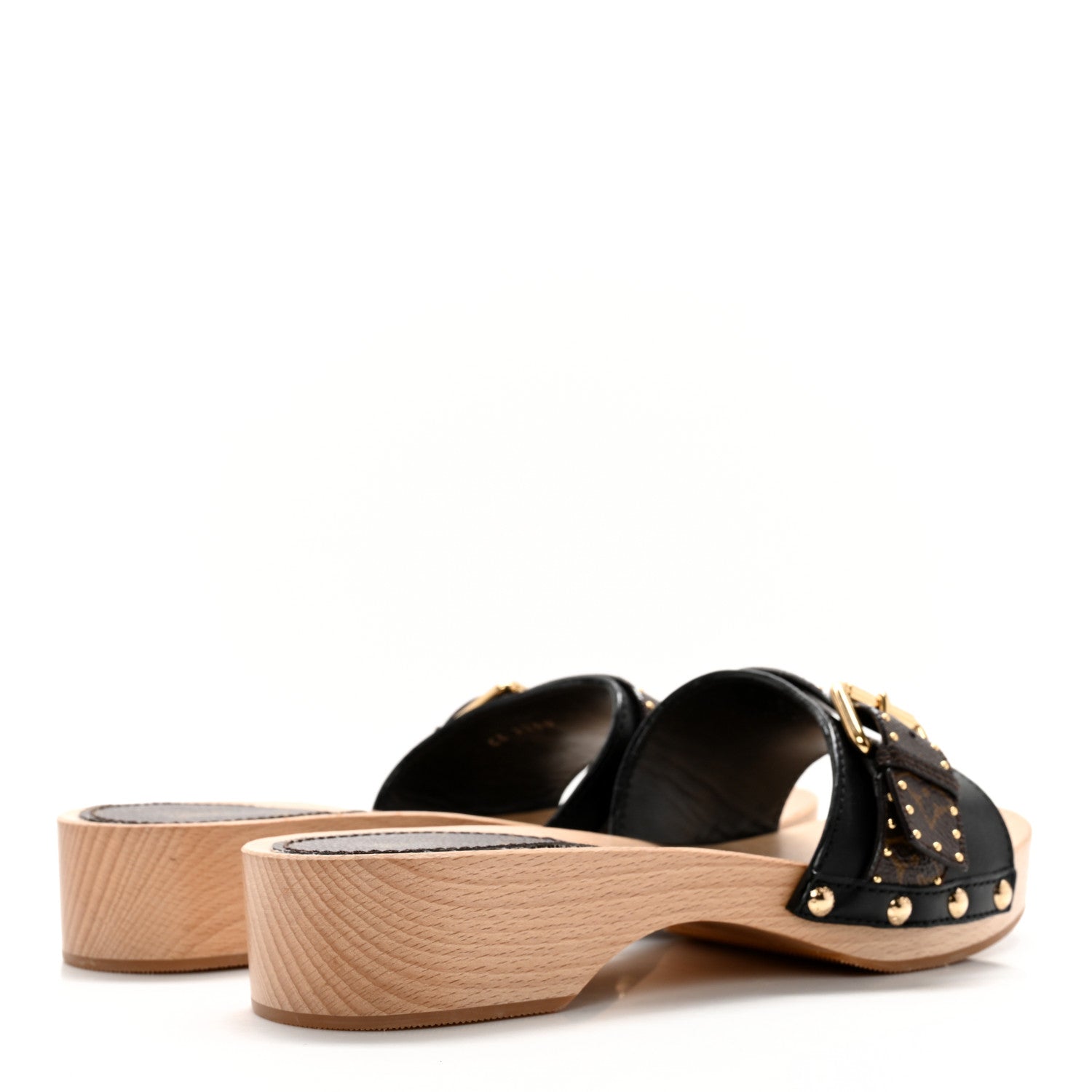 Louis Vuitton Calfskin Monogram Cottage Mules 39.5 Black 4 of 8