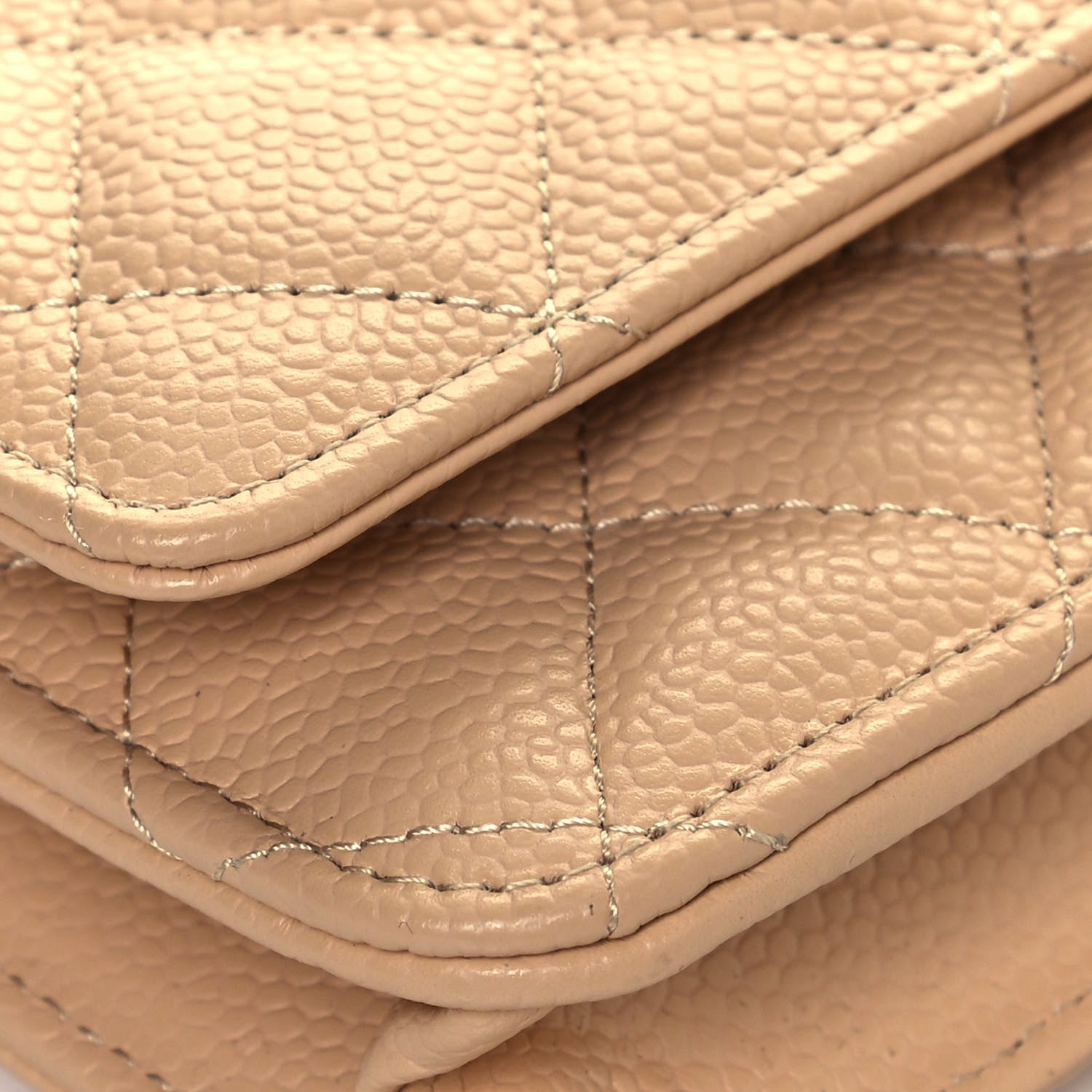 Chanel Caviar Quilted Wallet On Chain WOC Beige 10 of 16