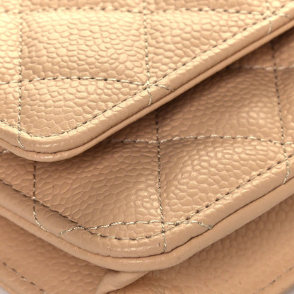 Chanel Caviar Quilted Wallet On Chain WOC Beige 10 of 16