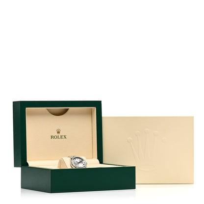Rolex Stainless Steel 18K White Gold Diamond Bezel 31mm Oyster Perpetual Datejust Watch Silver Roman 178384 5 of 5