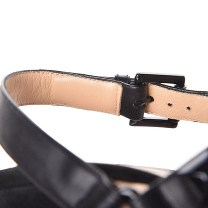 Christian Louboutin Calfskin Suede Cataclou 140 Wedge Sandals 38 Black 8 of 9