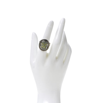 John Hardy Sterling Silver 18K Yellow Gold Peridot Tsavorite Batu Kawung Ring 55 7.25 2 of 7