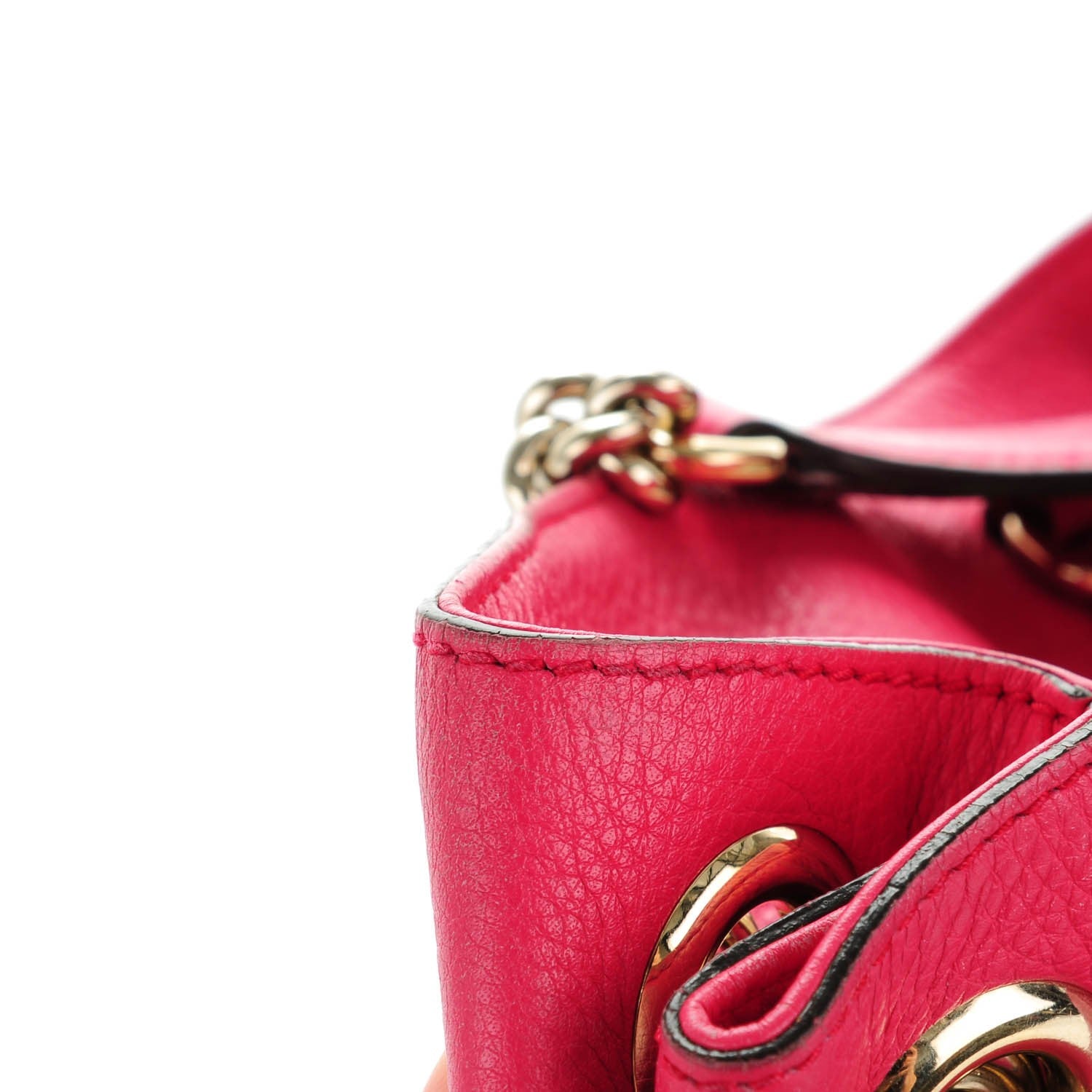 Gucci Pebbled Calfskin Medium Soho Chain Shoulder Bag Pink 12 of 12
