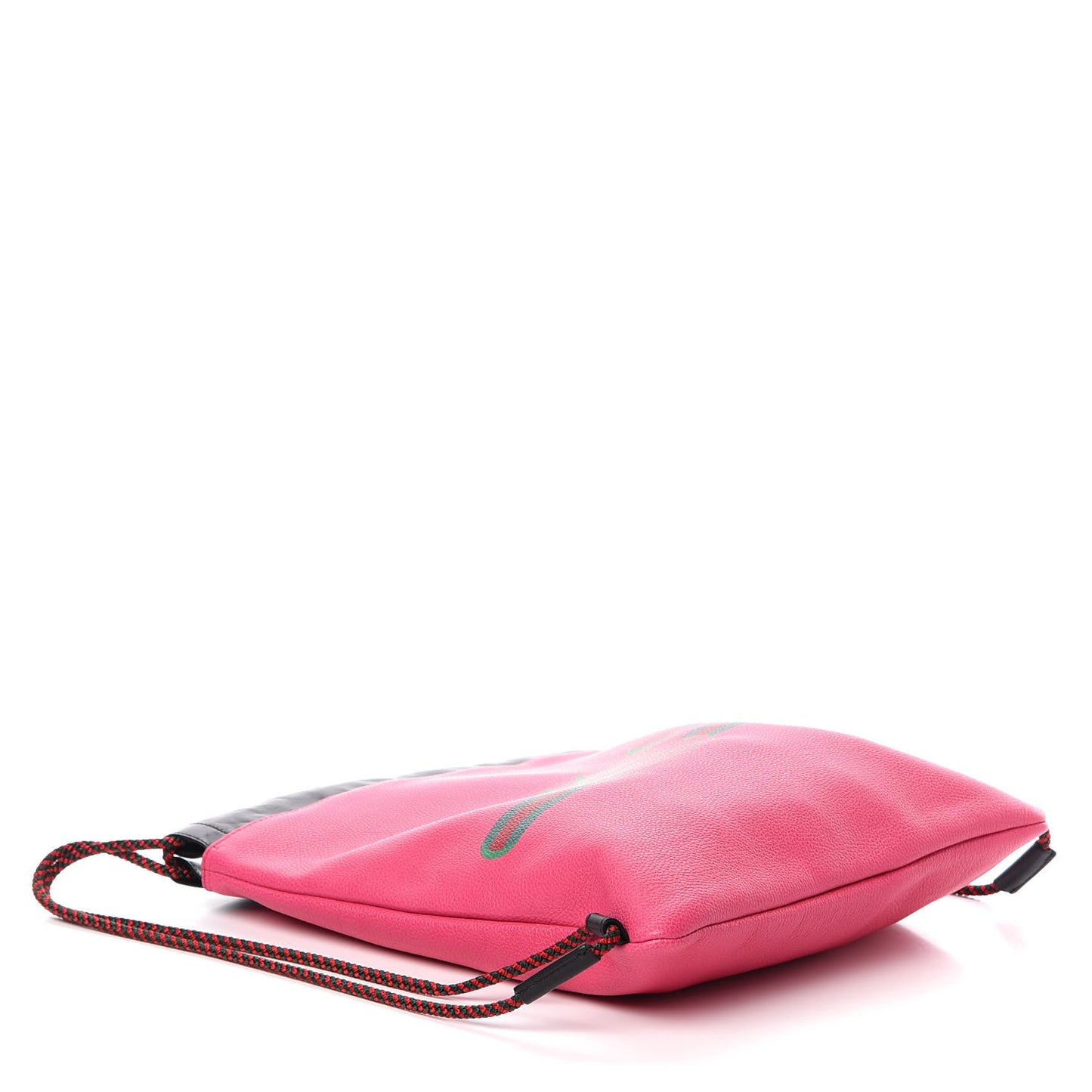 Grained Calfskin Logo Drawstring Backpack Box Pink Green Black