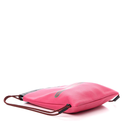 Gucci Grained Calfskin Logo Drawstring Backpack Box Pink Green Black 3 of 10
