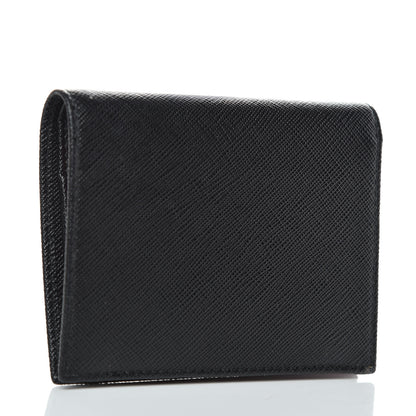 Prada Saffiano Multicolor Compact Wallet Black Soleil 3 of 7