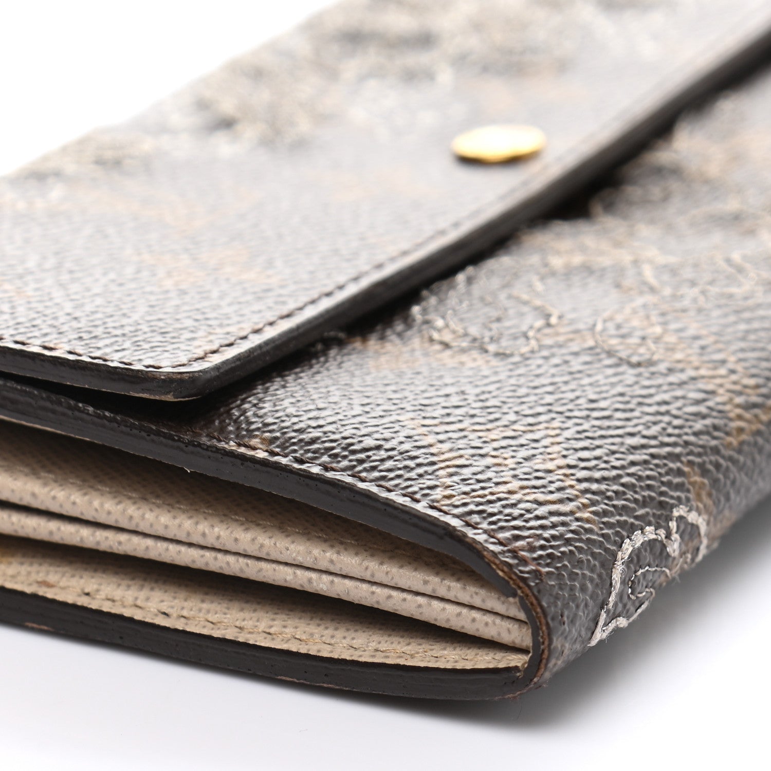 Louis Vuitton Monogram Dentelle Sarah Wallet Silver 14 of 16