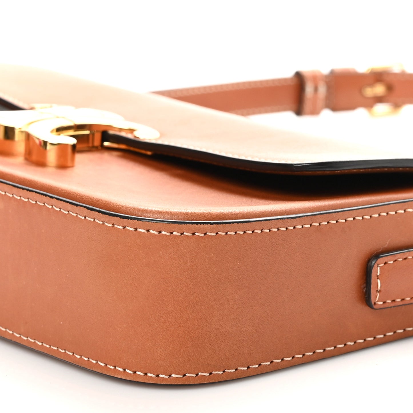 Natural Calfskin Triomphe Shoulder Bag Tan