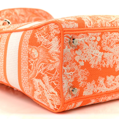 Christian Dior Canvas Toile De Jouy Reverse Embroidered Medium Lady D-Lite Fluorescent Orange 9 of 11