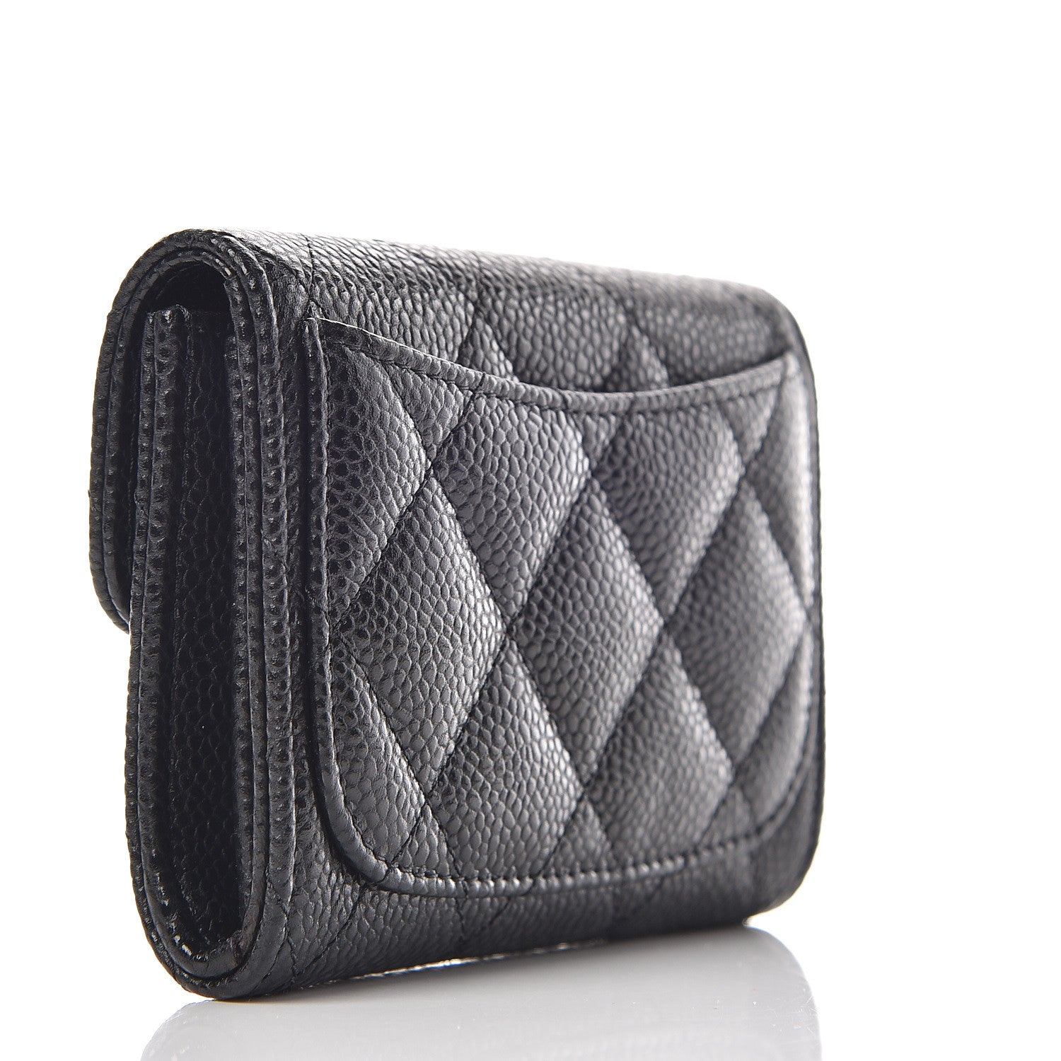 Chanel Caviar Quilted Flap Card Holder Wallet Black 3 of 9