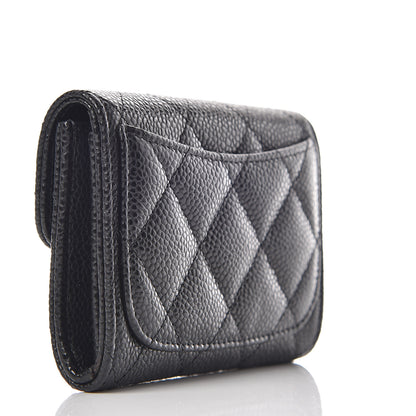 Chanel Caviar Quilted Flap Card Holder Wallet Black 3 of 9