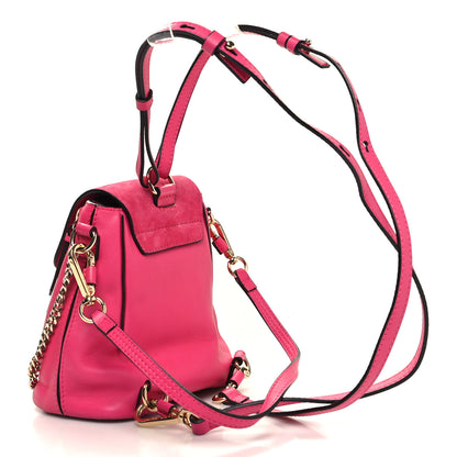 Chloe Suede Calfskin Mini Faye Backpack Fuchsia Rose 3 of 11