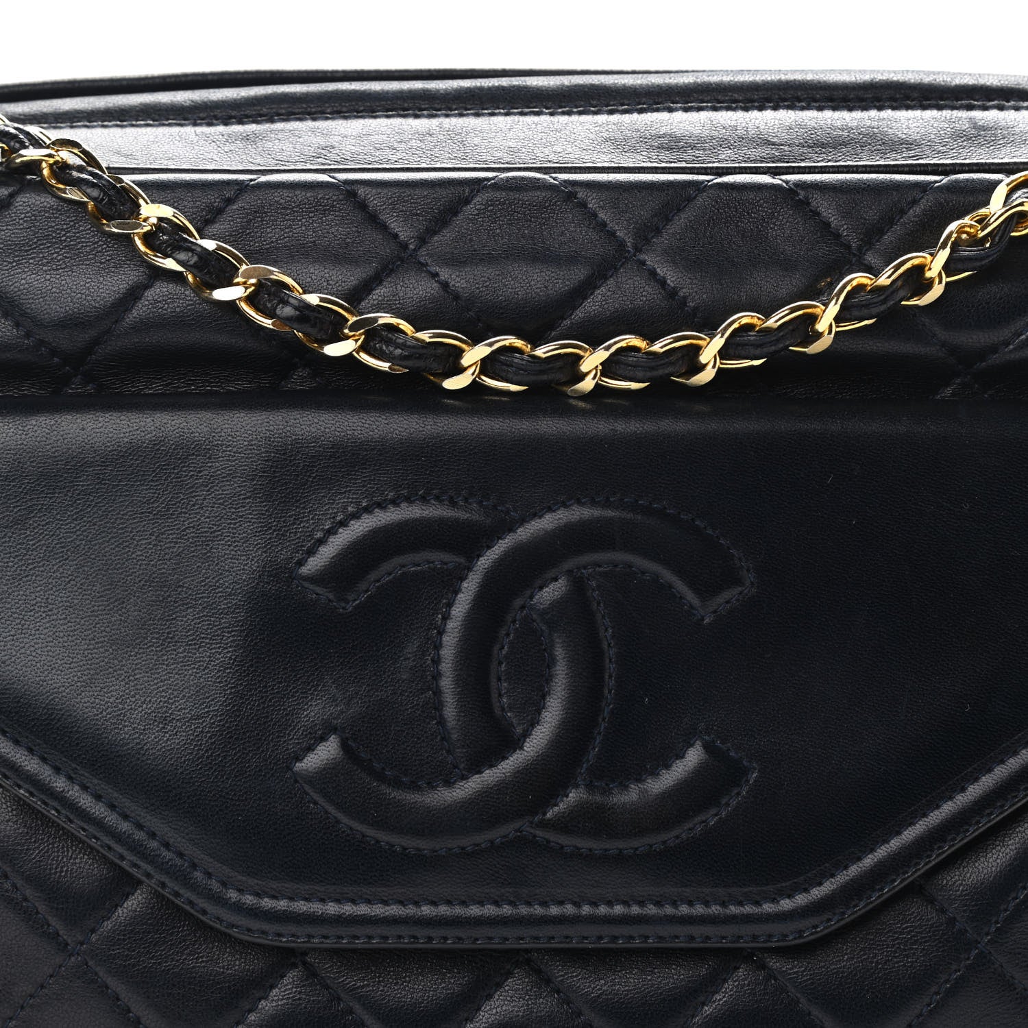 Chanel Lambskin Quilted Tassel Camera Case Navy 8 of 14