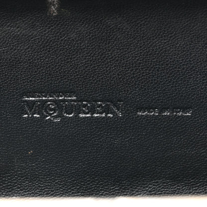 Alexander McQueen Calfskin Whipstitch Britannia Skull Box Clutch White Black 6 of 10