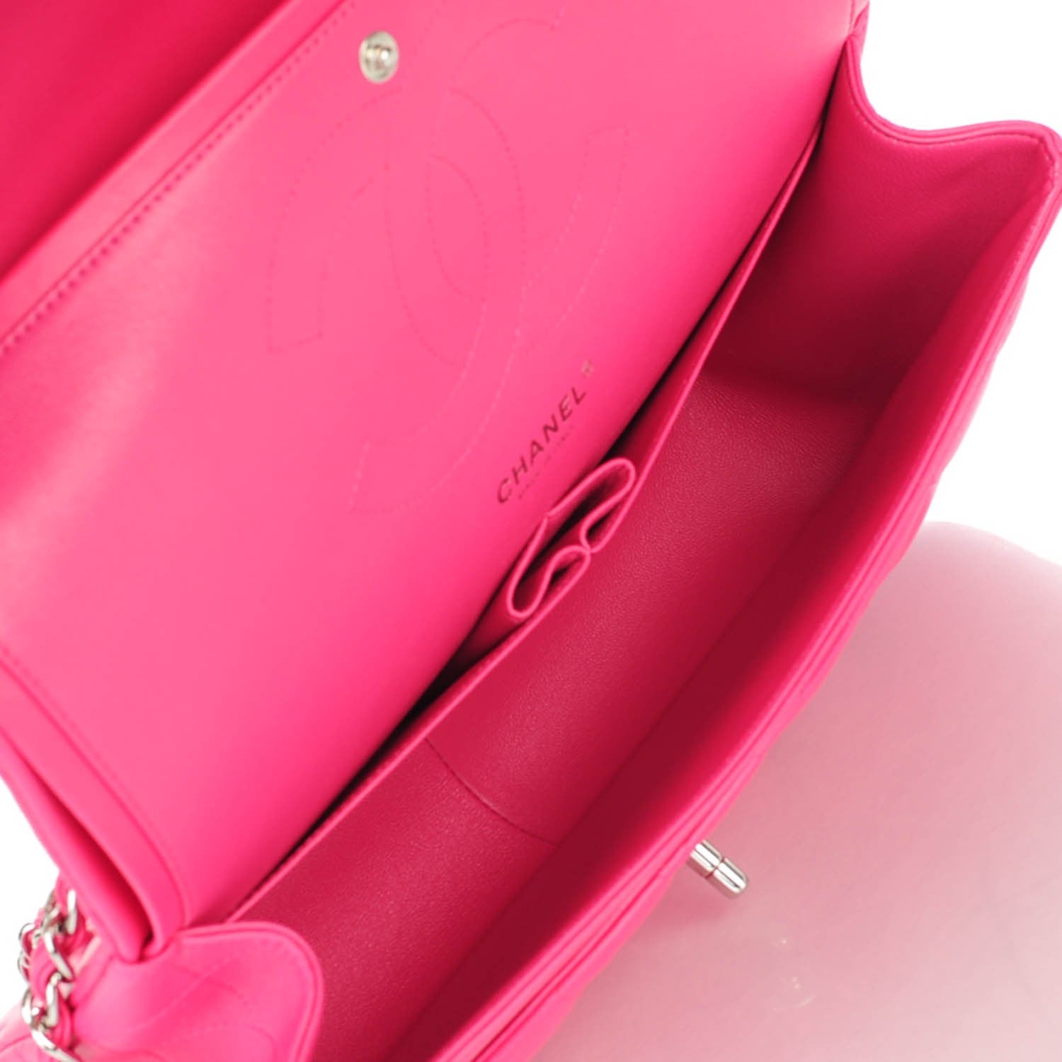 Chanel Lambskin Quilted Jumbo Double Flap Dark Pink 6 of 7